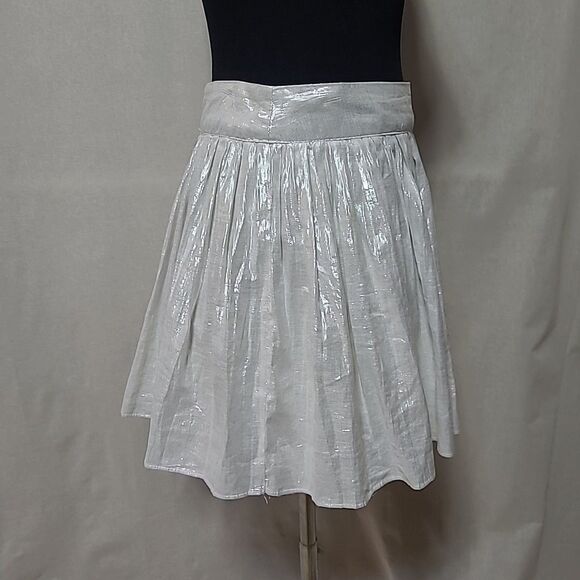 Aeropostale Pleated Mini Skirt Juniors Size 5/6 Grey Shimmer Lined Zip Closure - Picture 6 of 12